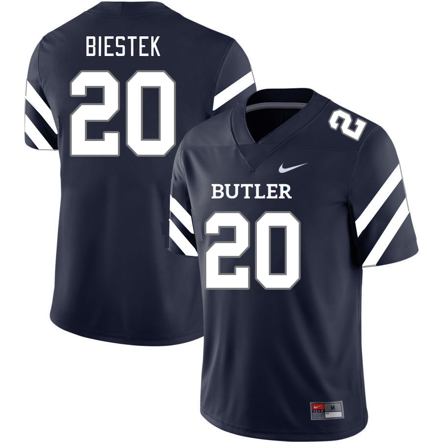 Men-Youth #20 Jack Biestek Butler Bulldogs College Football Jerseys Stitched Sale-Navy